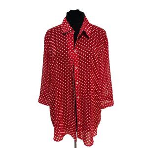 Red & White Polka Dot Susan Graver 1X (Item 489)
